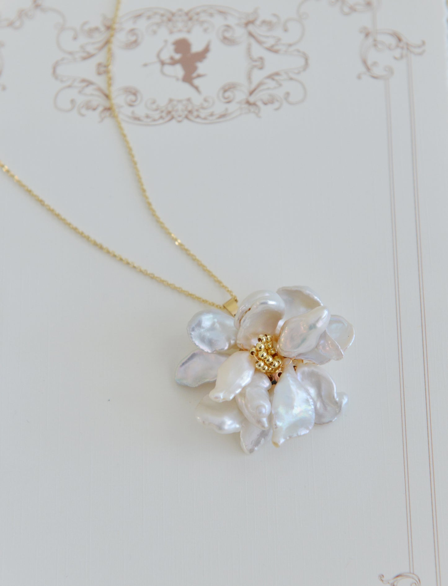 DIY SETS/Handmade Natural Pearl Necklace/ Flower Pendent Necklace/Baroque Pearl