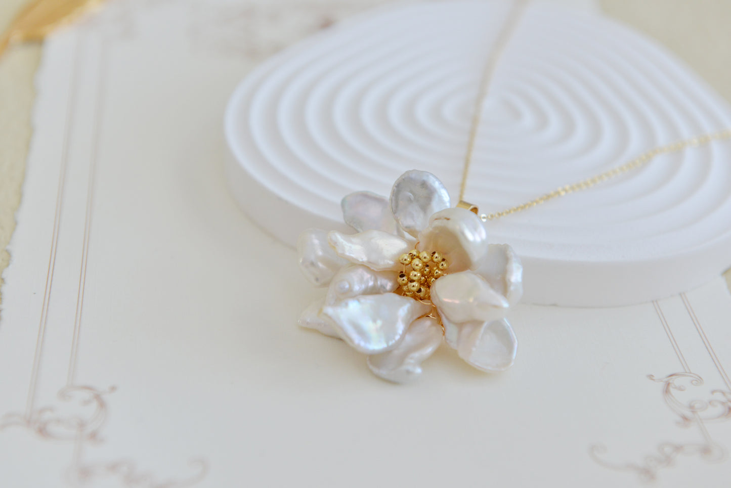 DIY SETS/Handmade Natural Pearl Necklace/ Flower Pendent Necklace/Baroque Pearl
