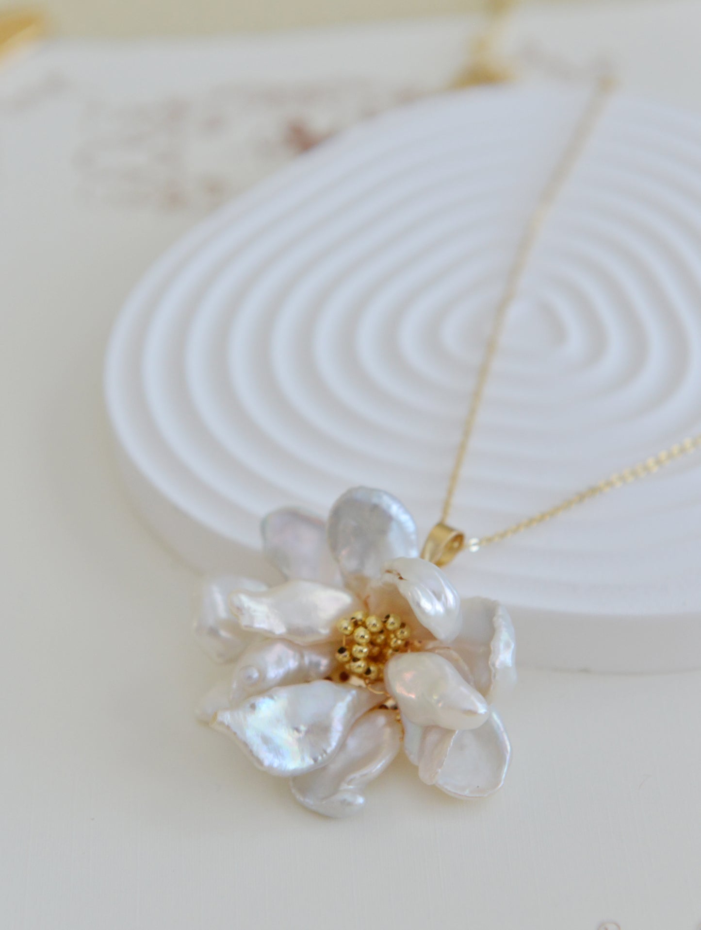 DIY SETS/Handmade Natural Pearl Necklace/ Flower Pendent Necklace/Baroque Pearl