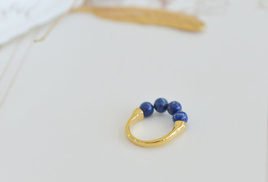 Handmade  Natural Gemstone/ Real Crystal Ring/Lapis Lazuli Stone Ring/