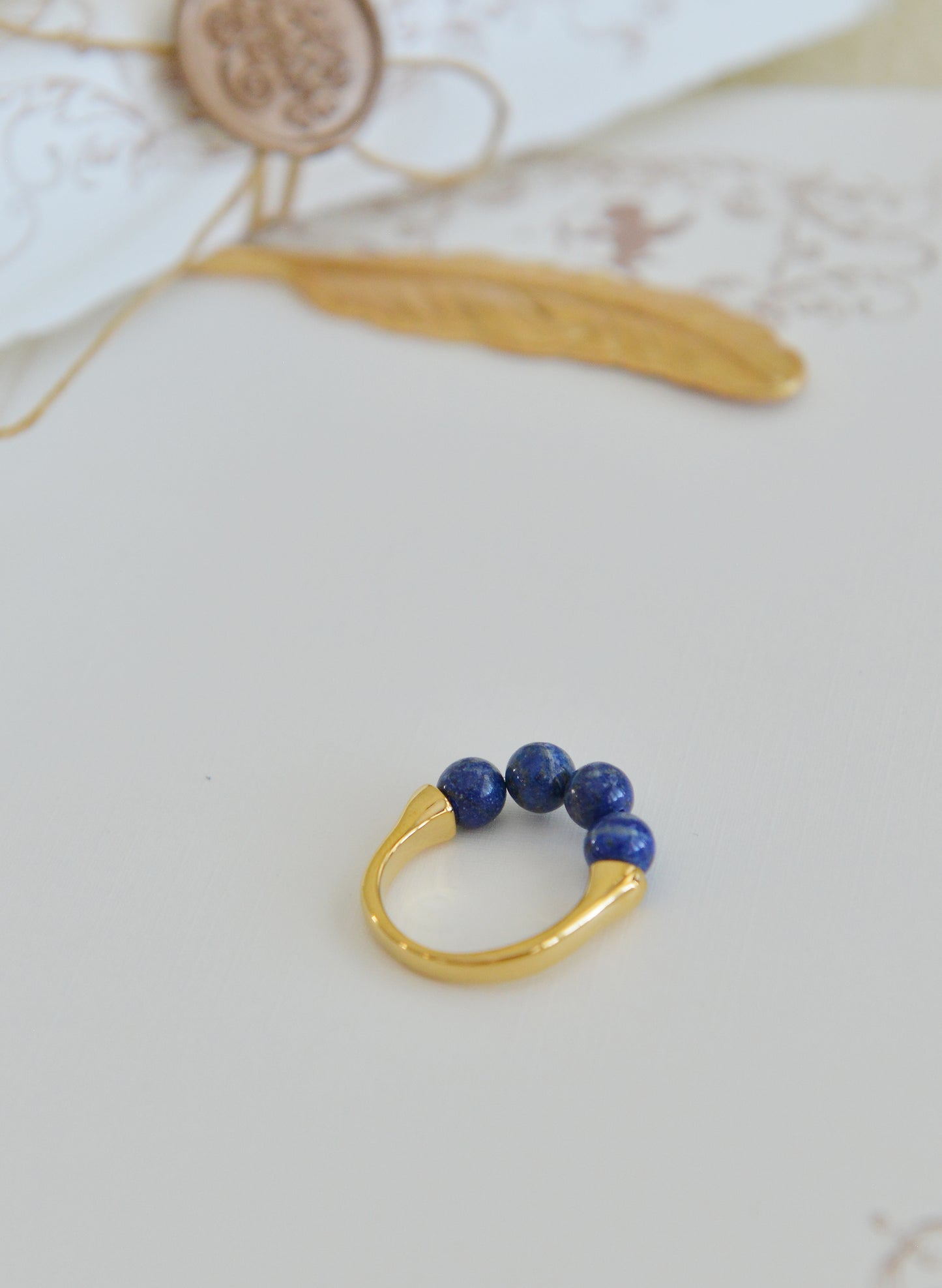 Handmade  Natural Gemstone/ Real Crystal Ring/Lapis Lazuli Stone Ring/