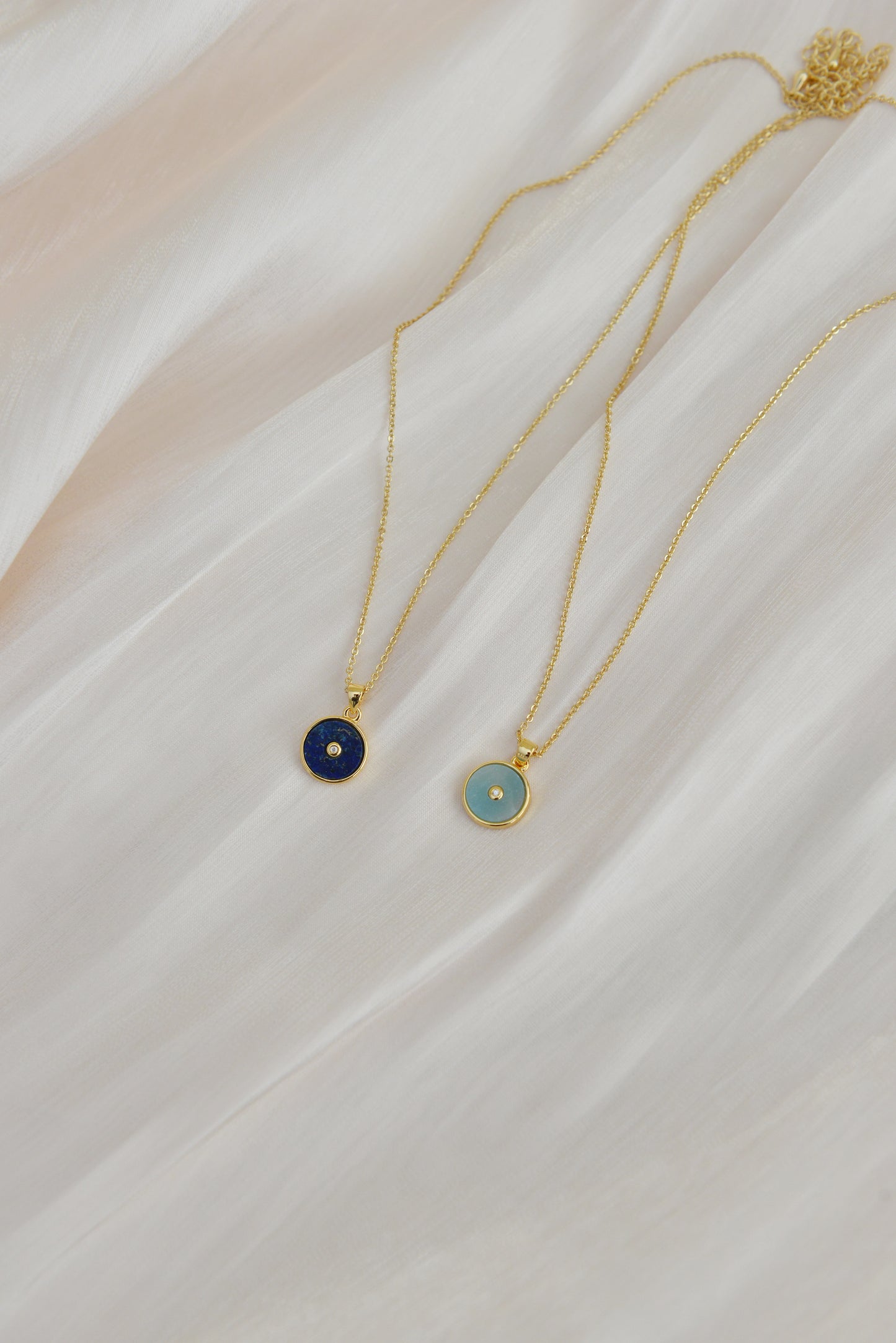 Handmade natural gemstone necklace/amazonite pendent/lapis lazuli pendent necklace