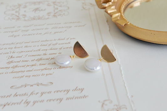 Handmade freshwater pearl Earrings/Natural Baroque Pearl Earrings/14K Gold Filled/wedding earring/Pearl drop earrings/Bride choice