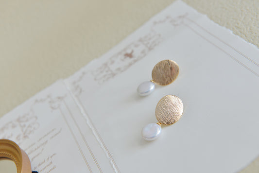 Handmade freshwater pearl Earrings/Natural Button pearl Earrings/14K Gold Filled/wedding earring/real pearl earrings/AAAA pearl/Bride choice