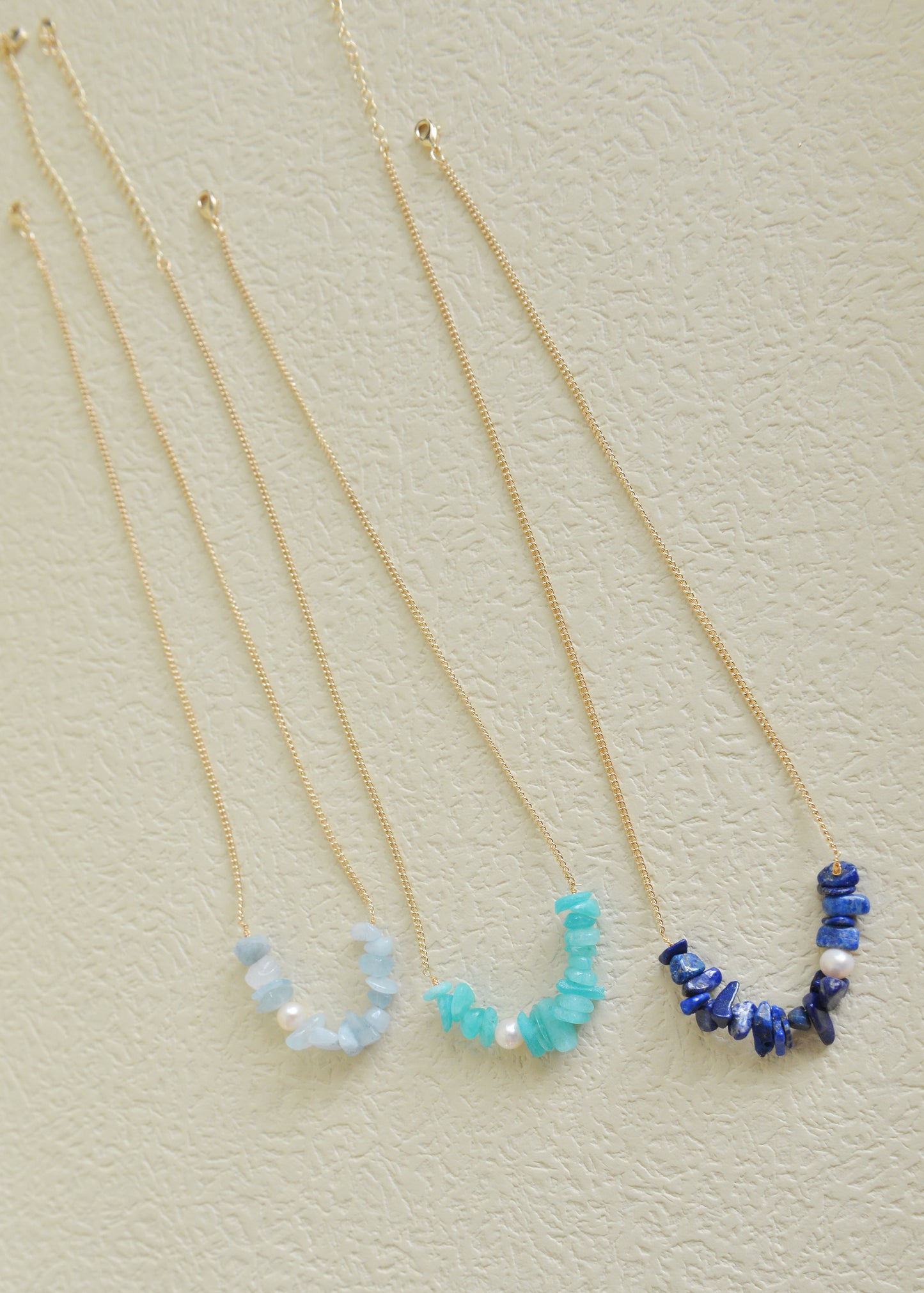 Handmade natural gemstone necklace/Lapis lazuli necklace/aquamarine necklace/amazonite necklace