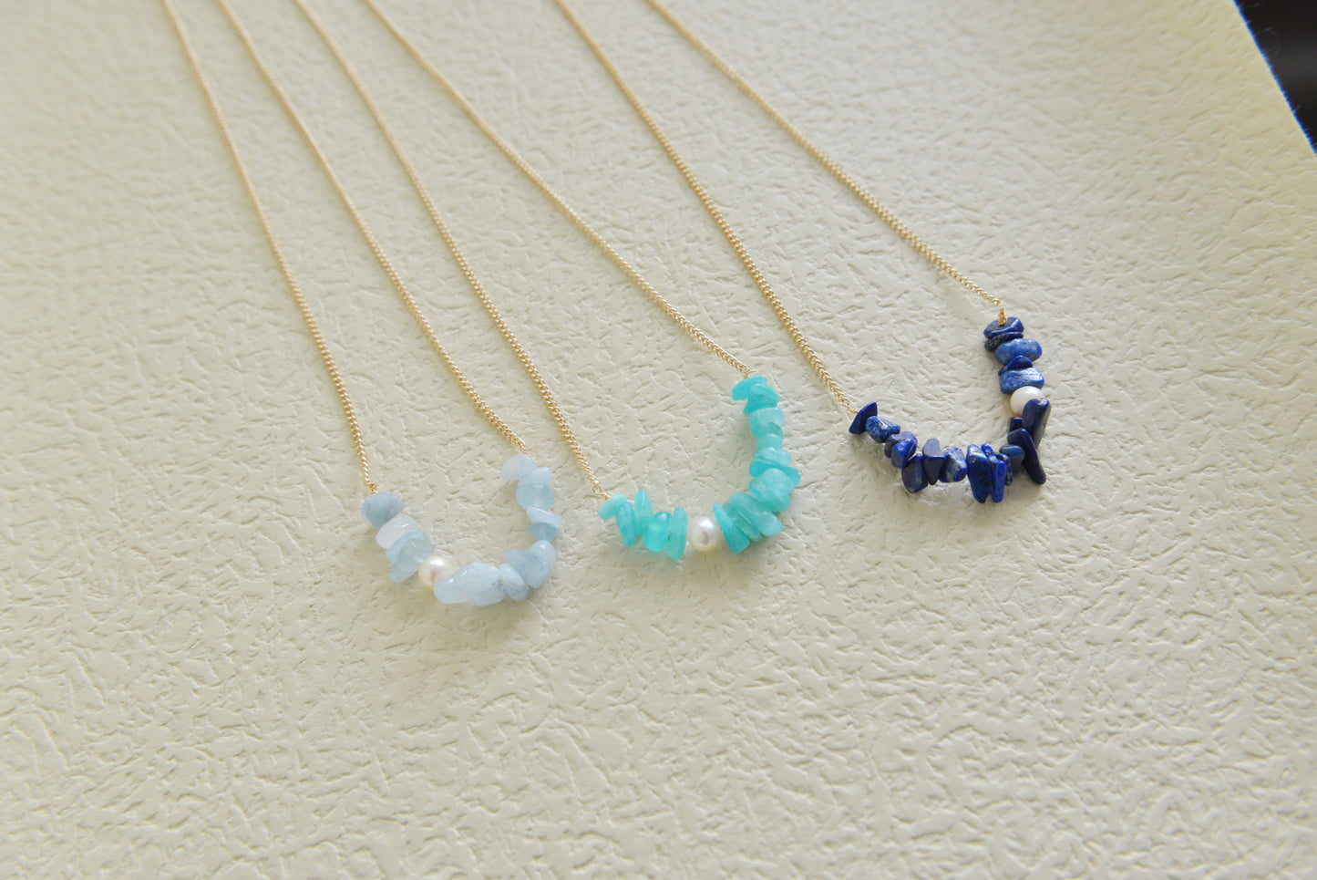 Handmade natural gemstone necklace/Lapis lazuli necklace/aquamarine necklace/amazonite necklace