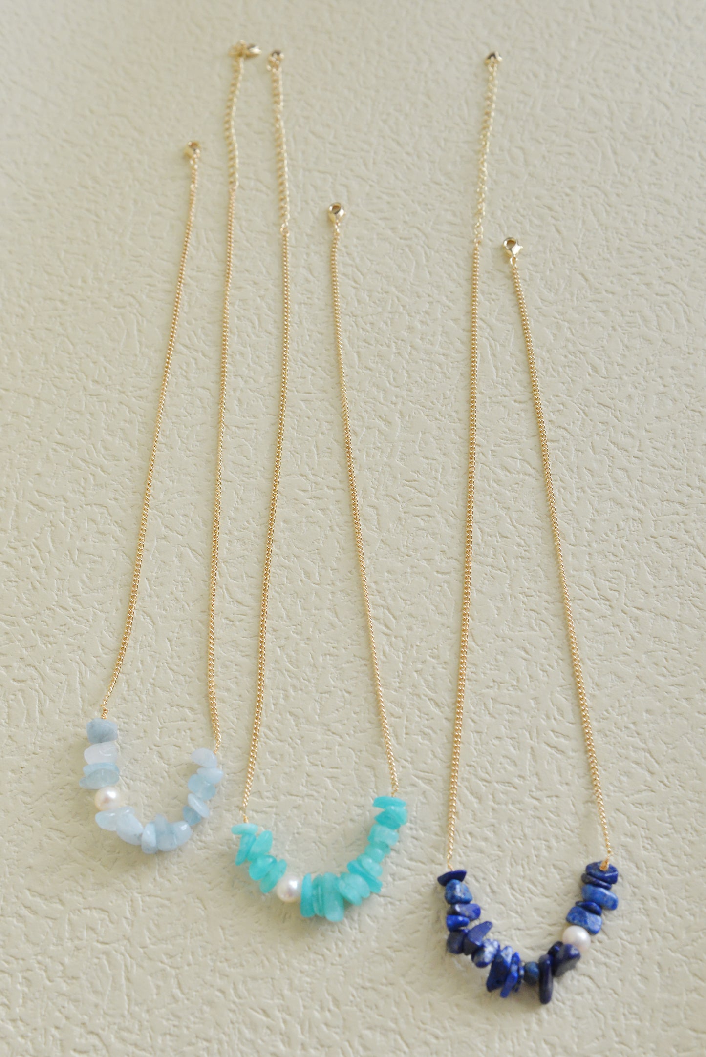 Handmade natural gemstone necklace/Lapis lazuli necklace/aquamarine necklace/amazonite necklace