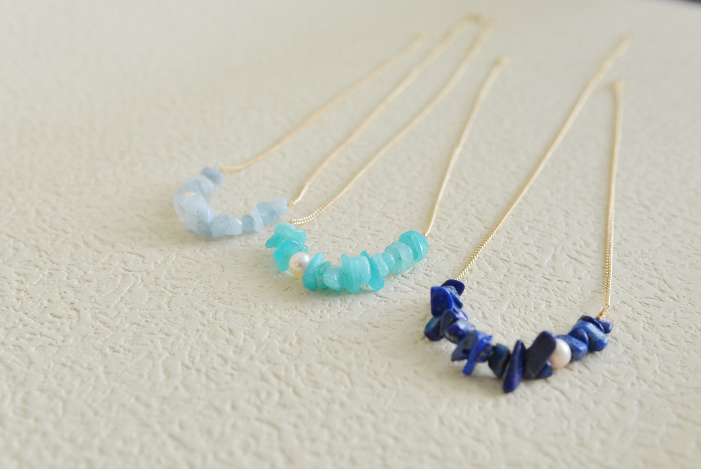 Handmade natural gemstone necklace/Lapis lazuli necklace/aquamarine necklace/amazonite necklace