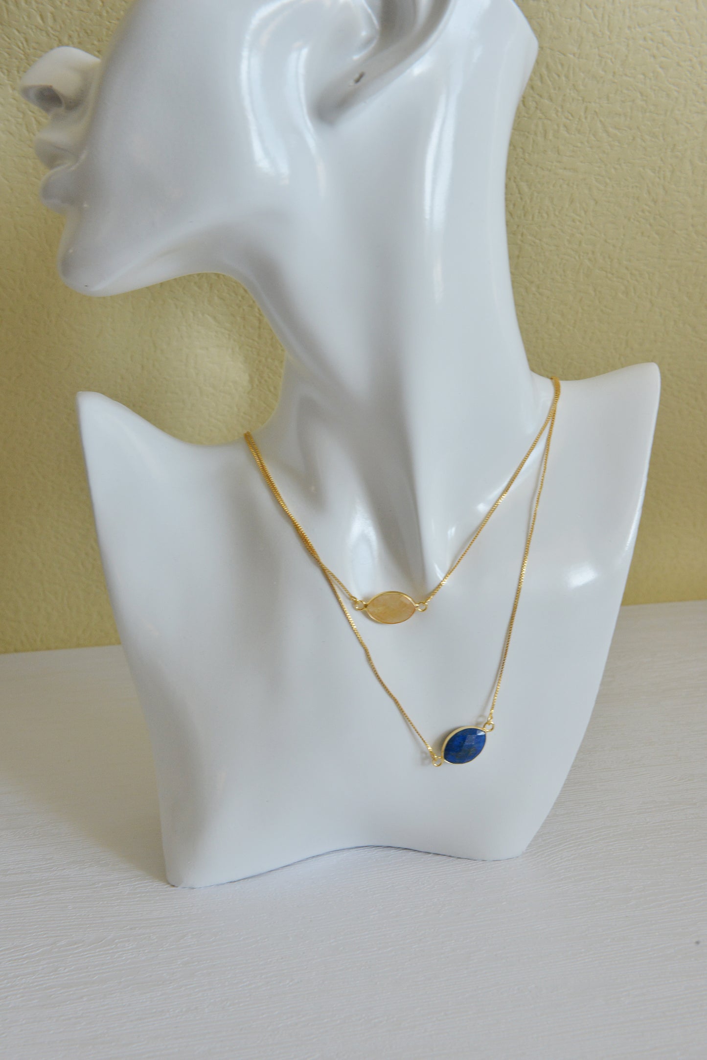 Handmade natural gemstone necklace/lapis lazuli choker/delicate crystal necklace/