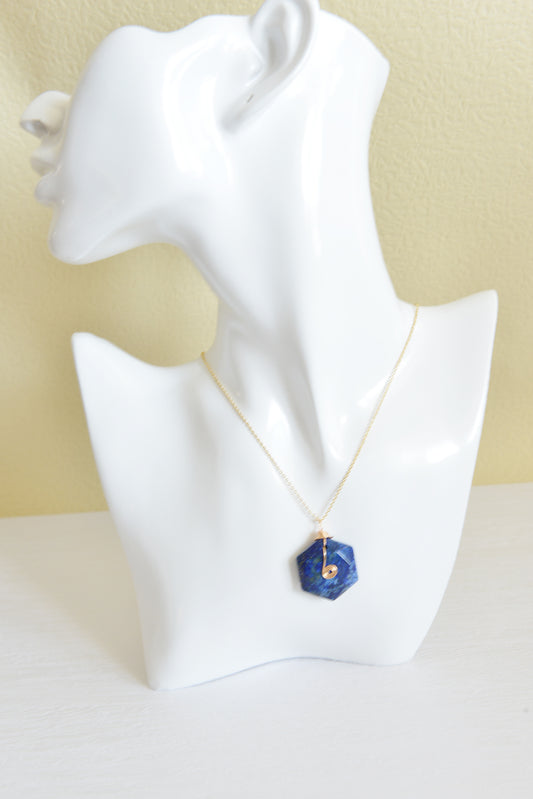 Handmade Natural Gemstone/Real Gemstone Necklace/ Lapis Lazuli Necklace