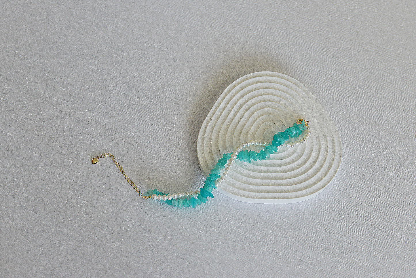 Handmade Freshwater Pearl with amazonite bracelet