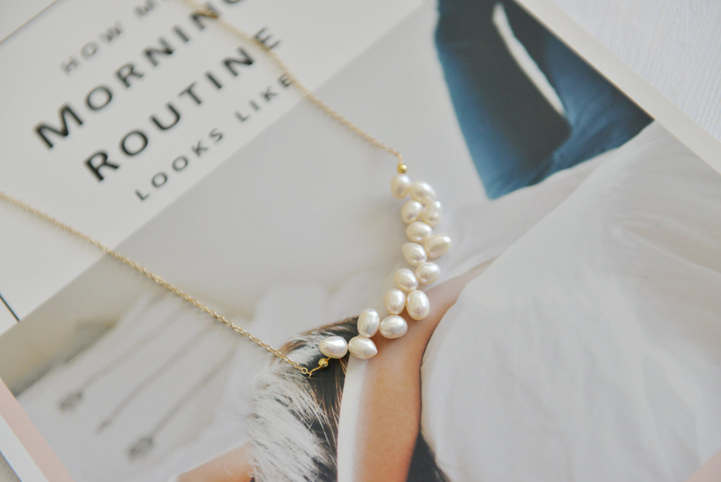 Handmade natural pearl necklace