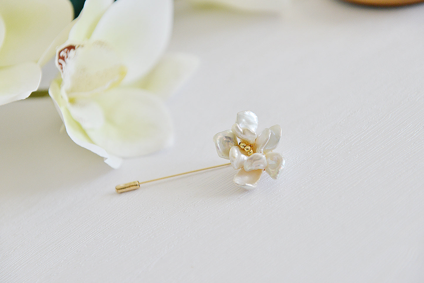 Handmade flower pearl brooch/genuine petal pearl/Blooming Flowers Brooch/