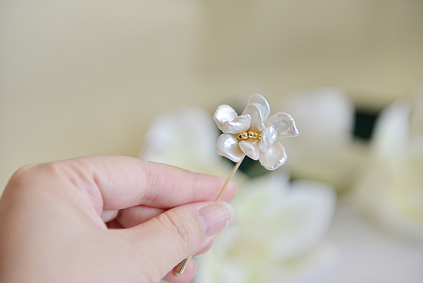 Handmade flower pearl brooch/genuine petal pearl/Blooming Flowers Brooch/