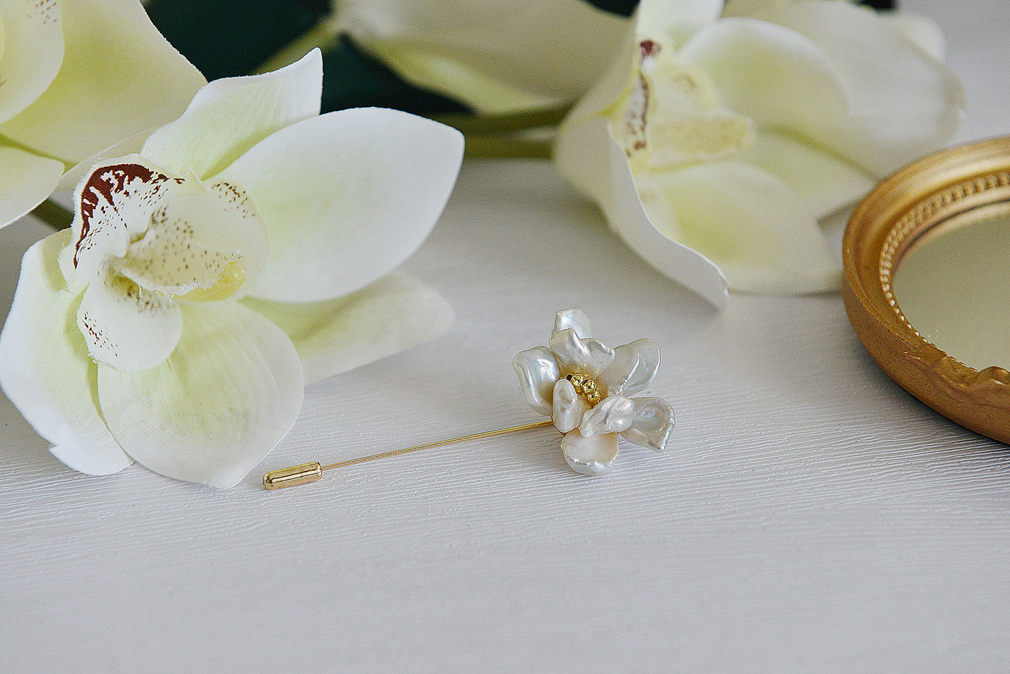 Handmade flower pearl brooch/genuine petal pearl/Blooming Flowers Brooch/
