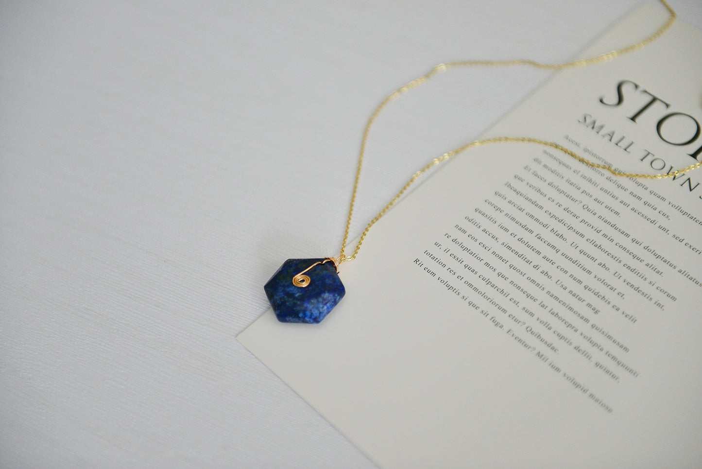 Handmade Natural Gemstone/Real Gemstone Necklace/ Lapis Lazuli Necklace