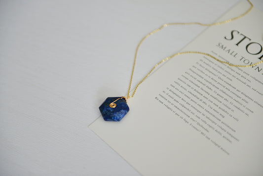 Handmade Natural Gemstone/Real Gemstone Necklace/ Lapis Lazuli Necklace