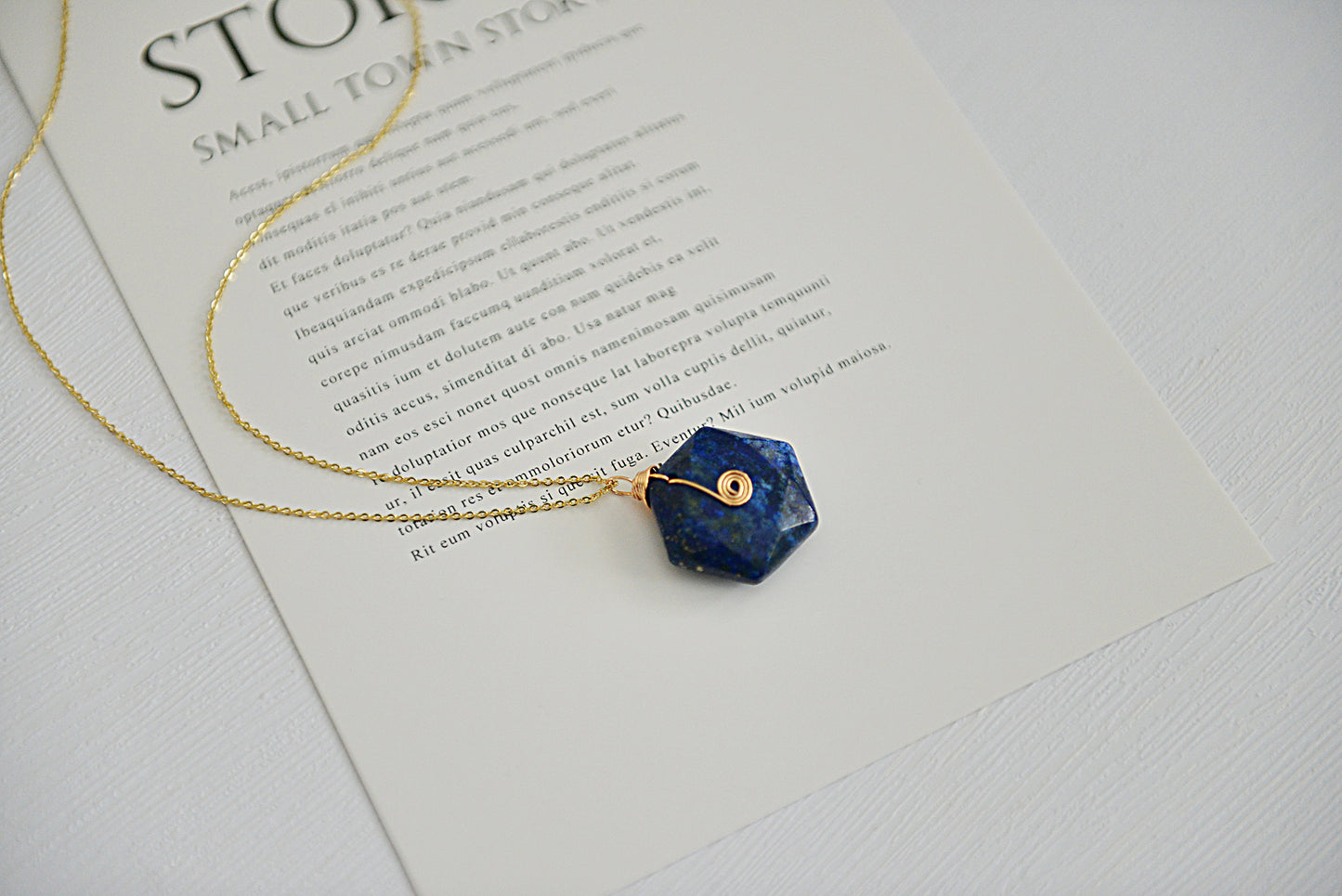 Handmade Natural Gemstone/Real Gemstone Necklace/ Lapis Lazuli Necklace