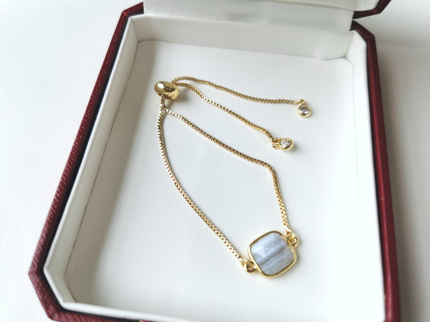 Handmade natural gemstone Bracelet, Gold crystal Jewelry, Adjustable Bracelet,  Box Chain Bracelet, Celestial Jewelry, amazonite, malachite