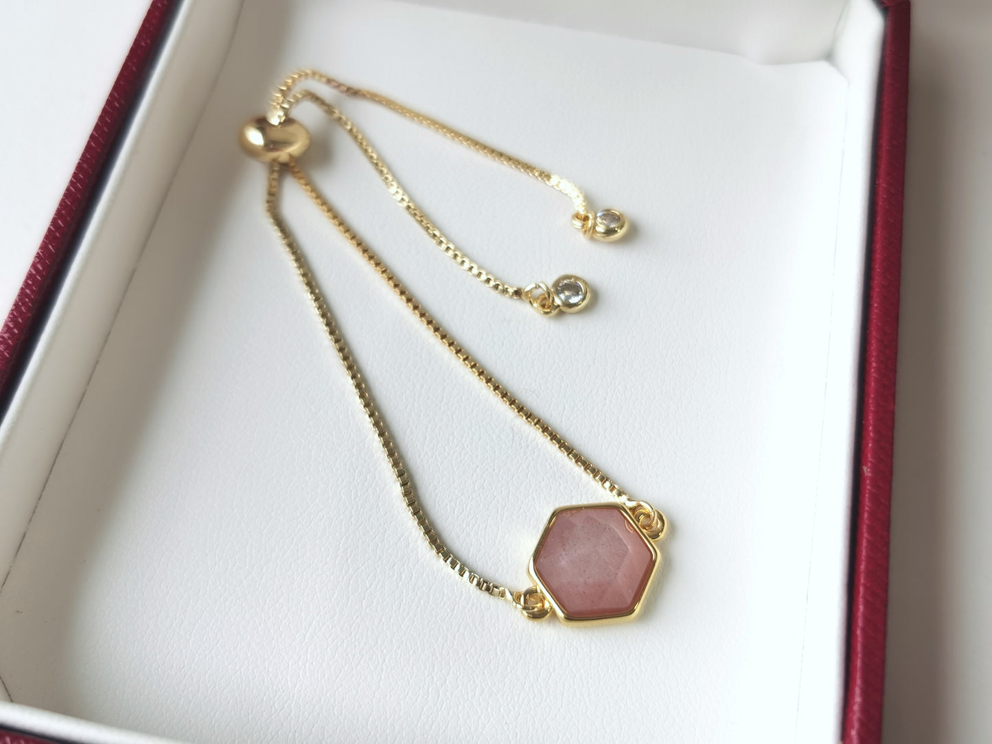 Handmade natural gemstone Bracelet, Gold crystal Jewelry, Adjustable Bracelet,  Box Chain Bracelet, Celestial Jewelry, amazonite, malachite
