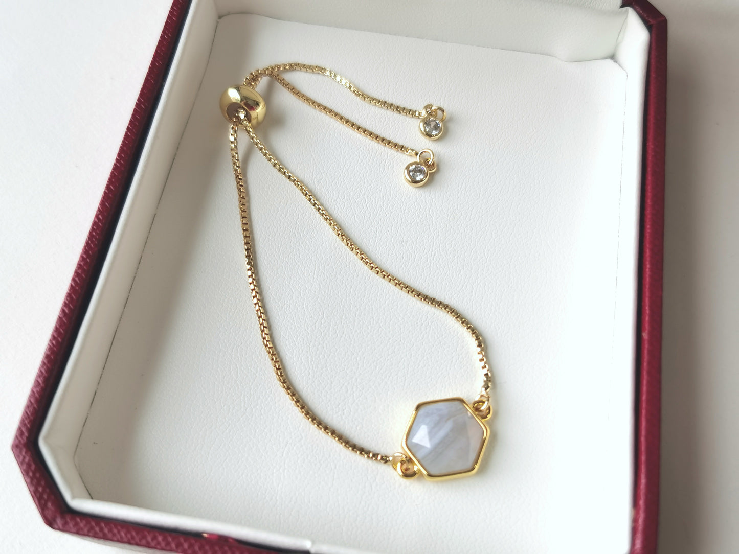 Handmade natural gemstone Bracelet, Gold crystal Jewelry, Adjustable Bracelet,  Box Chain Bracelet, Celestial Jewelry, amazonite, malachite