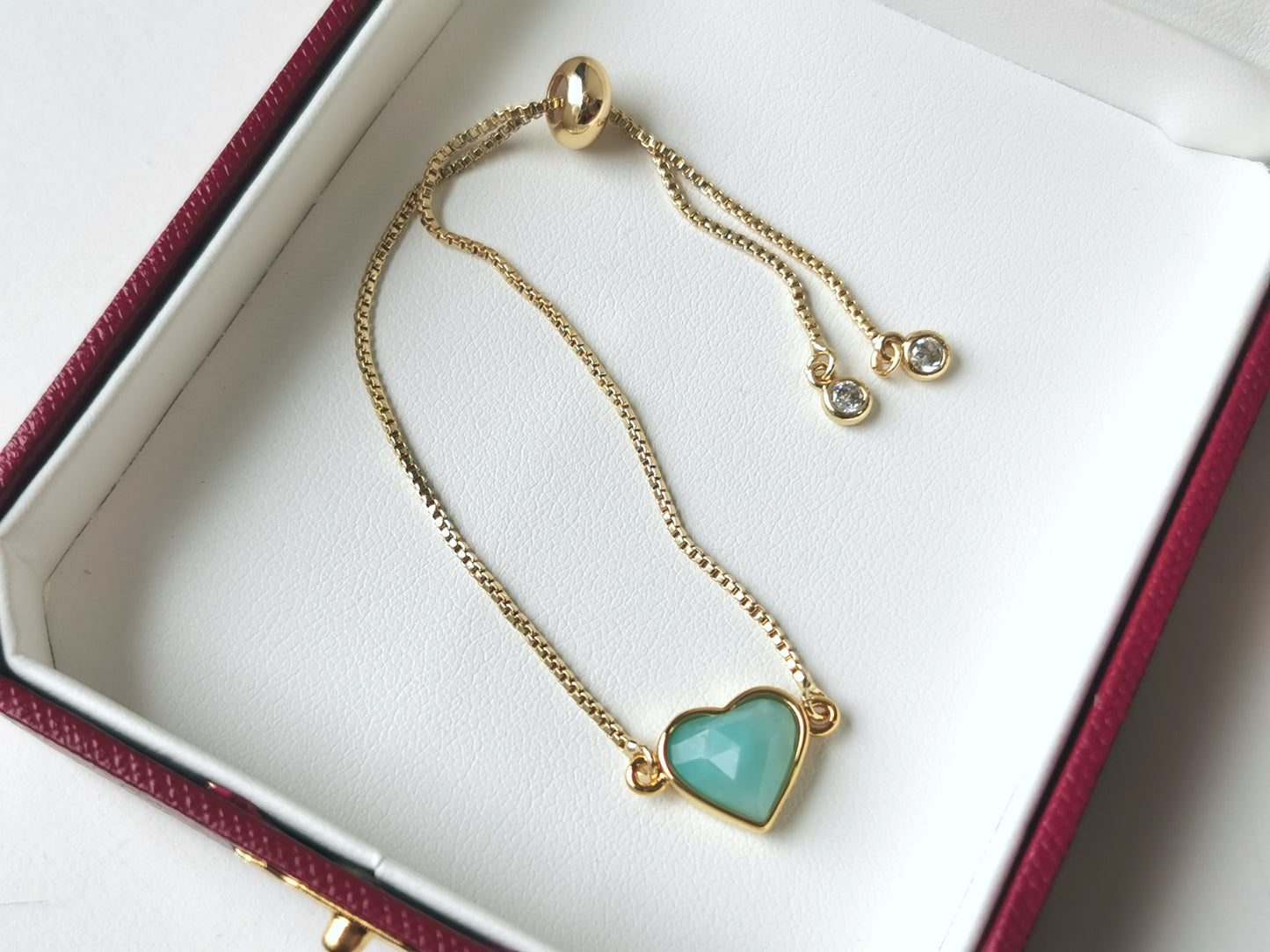 Handmade natural gemstone Bracelet, Gold crystal Jewelry, Adjustable Bracelet,  Box Chain Bracelet, Celestial Jewelry, amazonite, malachite