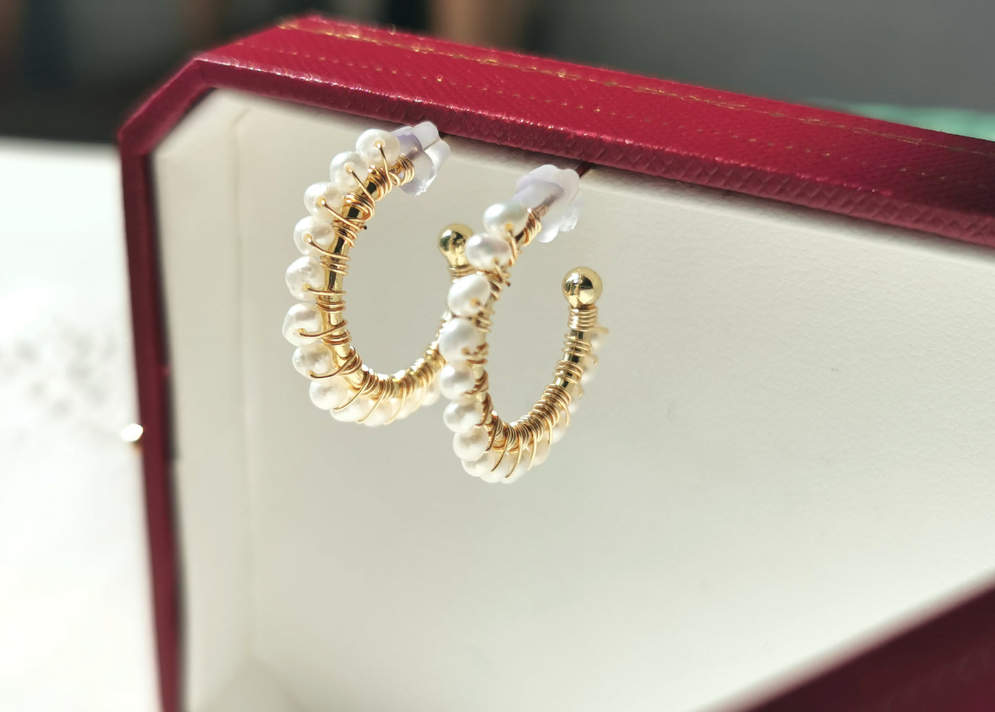 Handmade Freshwater Pearl Necklace/Pearl Choker/Pearl Bracelet/Pearl Earrings/Woven Pearl Choker Set/Real Pearl Jewelry/