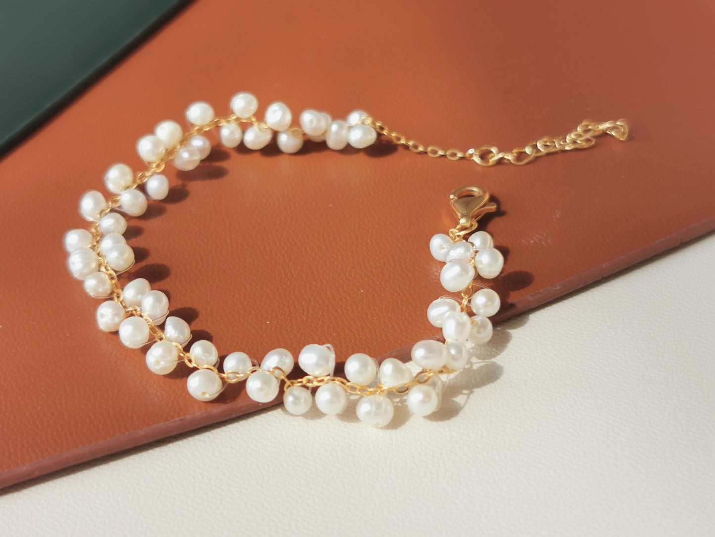Handmade Freshwater Pearl Necklace/Pearl Choker/Pearl Bracelet/Pearl Earrings/Woven Pearl Choker Set/Real Pearl Jewelry/