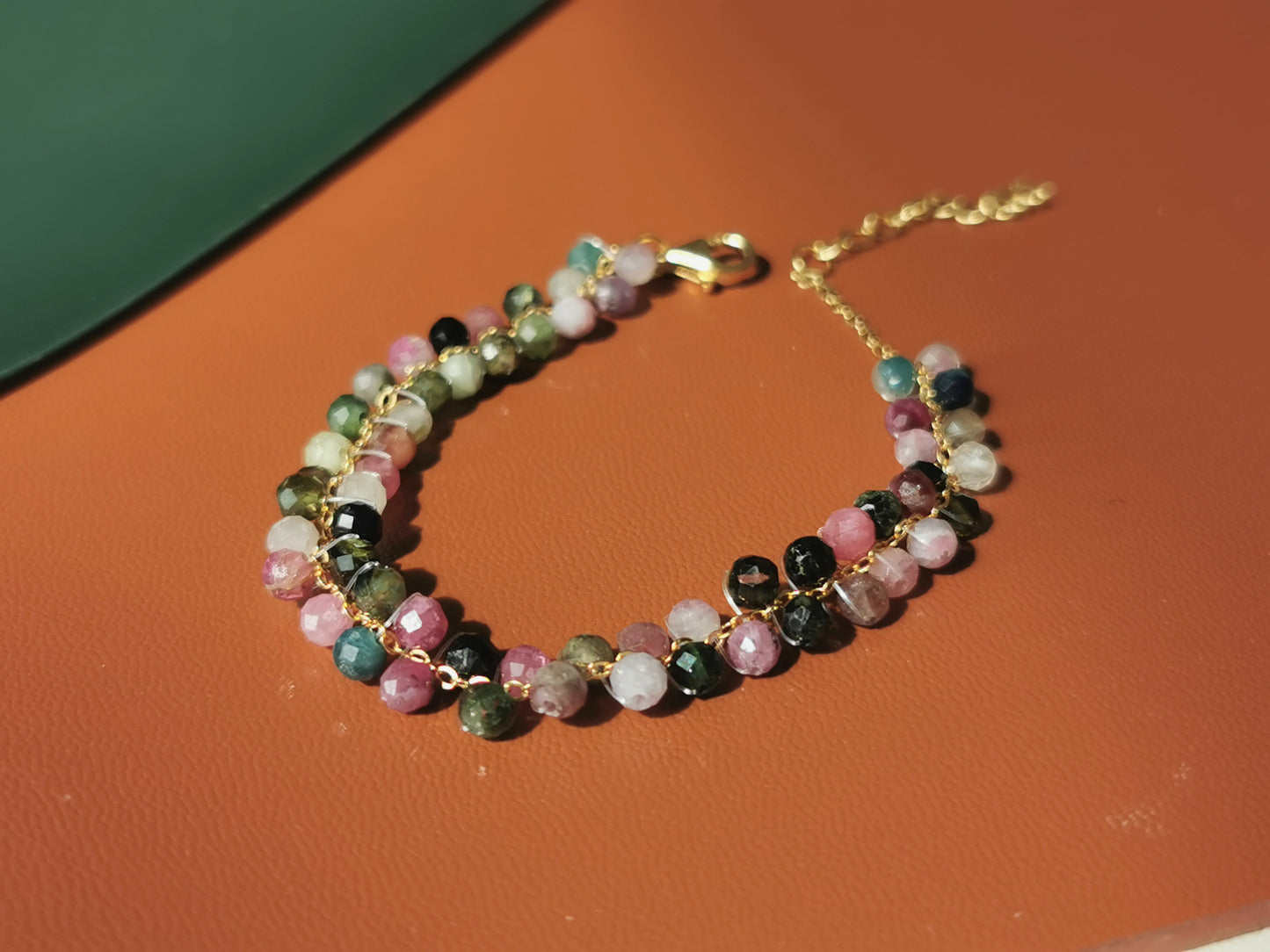 Handmade Natural Gemstone/ Real Crystal Jewelry/Tourmaline necklace/Tourmaline Bracelet/Tourmaline Earrings/October birthstone