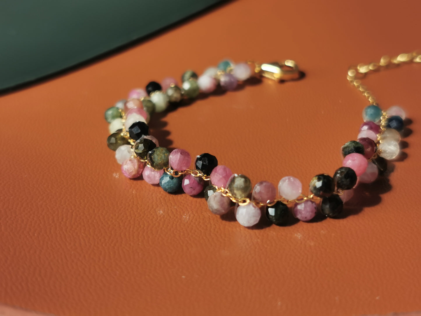 Handmade Natural Gemstone/ Real Crystal Jewelry/Tourmaline necklace/Tourmaline Bracelet/Tourmaline Earrings/October birthstone
