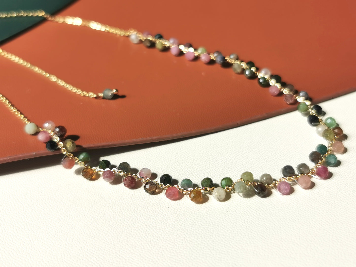 Handmade Natural Gemstone/ Real Crystal Jewelry/Tourmaline necklace/Tourmaline Bracelet/Tourmaline Earrings/October birthstone