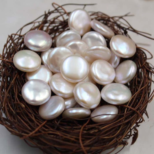 Natural freshwater coin Pearls/baroque pearls/Strong luster/only one side flawless