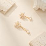 Pearl Blossom Double Tassel Drop Earrings