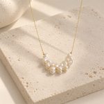 Side-Drilled Rice Pearl Cluster Necklace