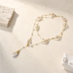 Wire-Wrapped Baroque Pearl Long Pendant Necklace