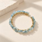Wire-Wrapped Aquamarine Chip Cuff Bracelet
