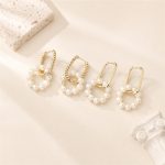 Double-Link Freshwater Pearl Hoop Earrings