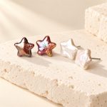 Iridescent Star Freshwater Pearl Stud Earrings