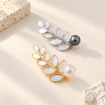 Leaf Branch Pearl Brooch Pin