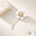 Baroque Pearl Flower Stem Brooch