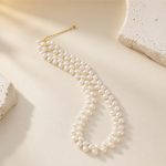 Wheat Pattern Rice Pearl Necklace