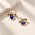 Lapis Lazuli & Pearl Branch Stud Earrings