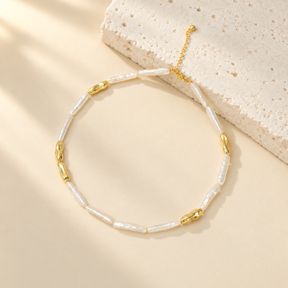 Stick Pearl Collar and Pendant Necklace Set