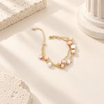Triple Chain Blush Baroque Pearl Bracelet