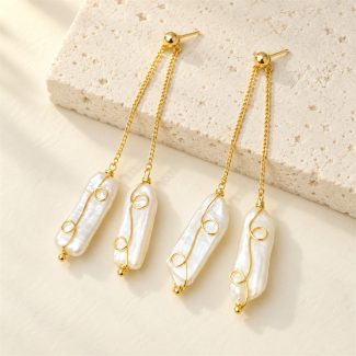 Adjustable Double Stick Pearl Stud Earrings