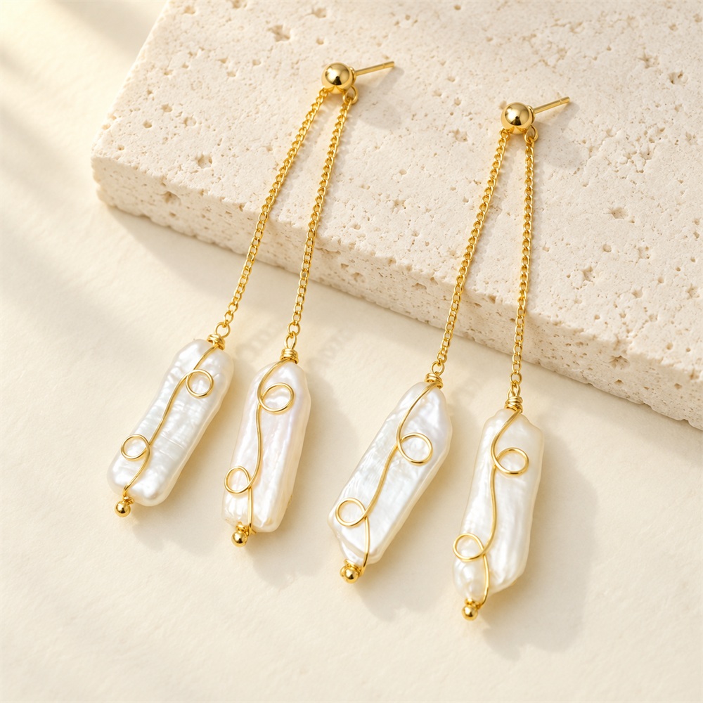 Adjustable Double Stick Pearl Stud Earrings