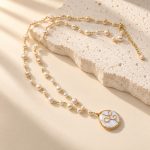 Spiral-Wrapped Coin Pearl Pendant Necklace