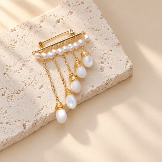 Freshwater Pearl Cascade Brooch