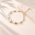 Bird Nest Freshwater Pearl Link Bracelet