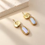 Back view of baroque pearl earrings showing stud posts, clear backs and wire-framed drops